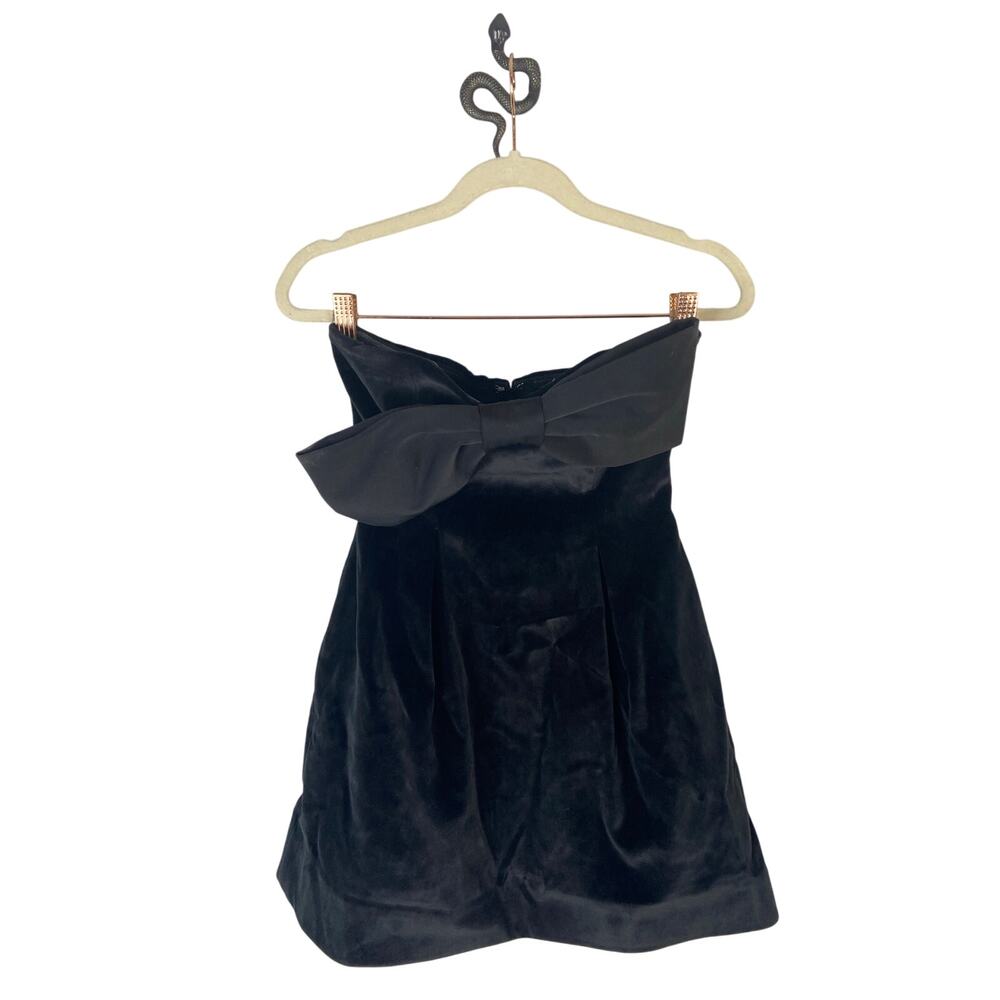 Stone Cold Fox Charlotte Velvet Mini Dress Strapless Cocktail Party LBD XXS 00 - Picture 4 of 10
